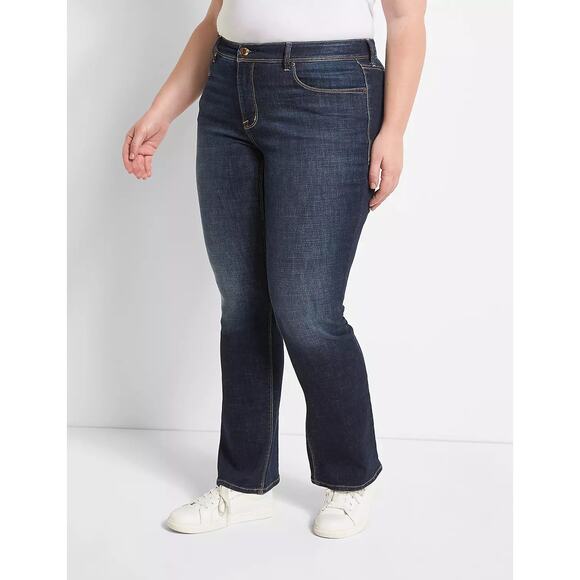 Seven7 Denim - Seven7 Boot Cut Jeans Size 16 Dark Wash Mid Rise Lane Bryant Casual Stretch NWT